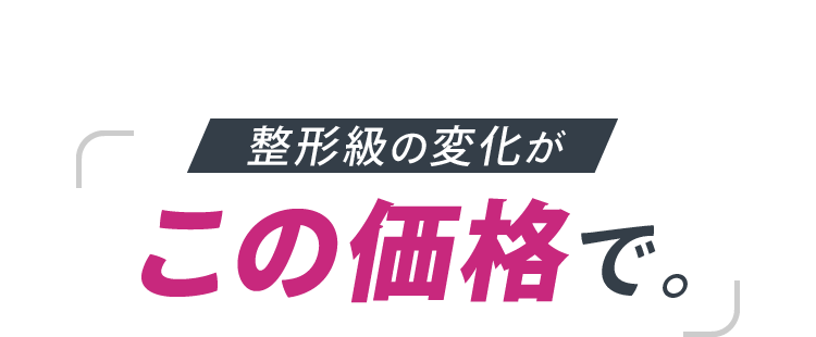 整形級の変化がこの価格で。